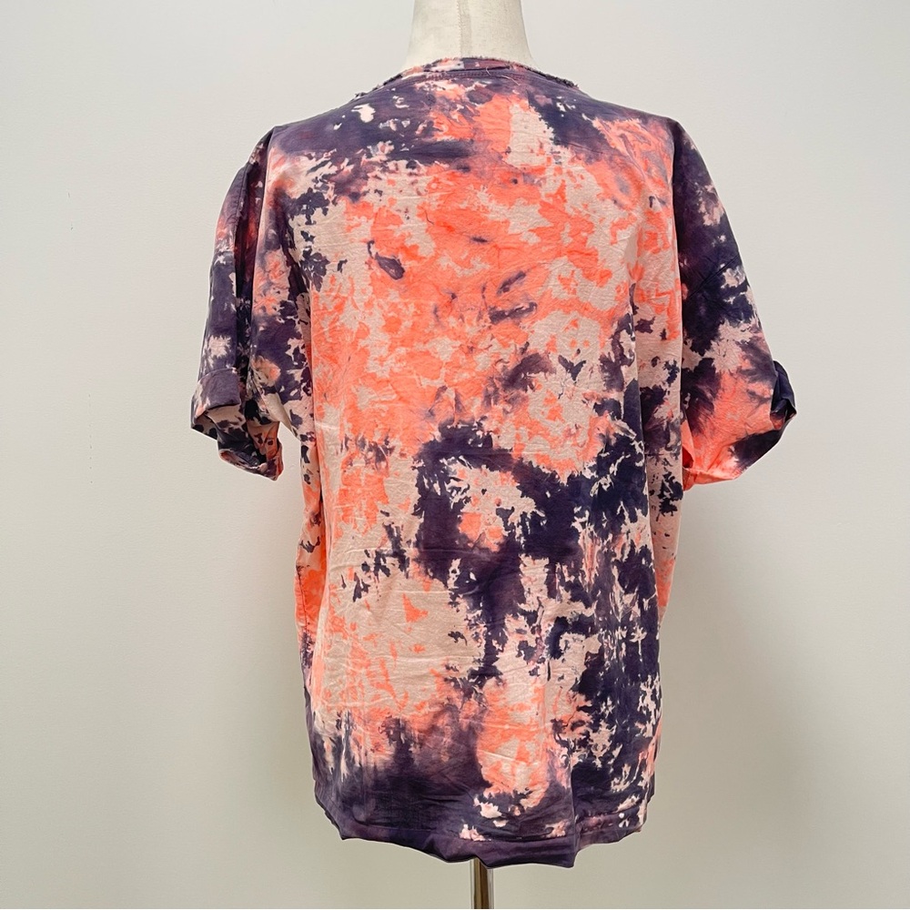 Cali Dreaming Town Sunset Pink Blue Tie Dye Short Sleeve Tee Size Small - Picture 7 of 11